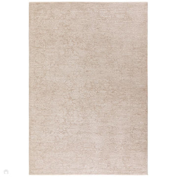 Laurent LA03 Modern Plain Distressed Subtle Abstract Floral Weathered Stone Space-Dyed Tonal Textured Soft-Touch Durable Fine Yarn Polyester Low Profile Dense Short Pile Fringe Beige/Taupe/Ivory Rug-Asiatic Carpets-Rug Love - The Most Loved Rug Store